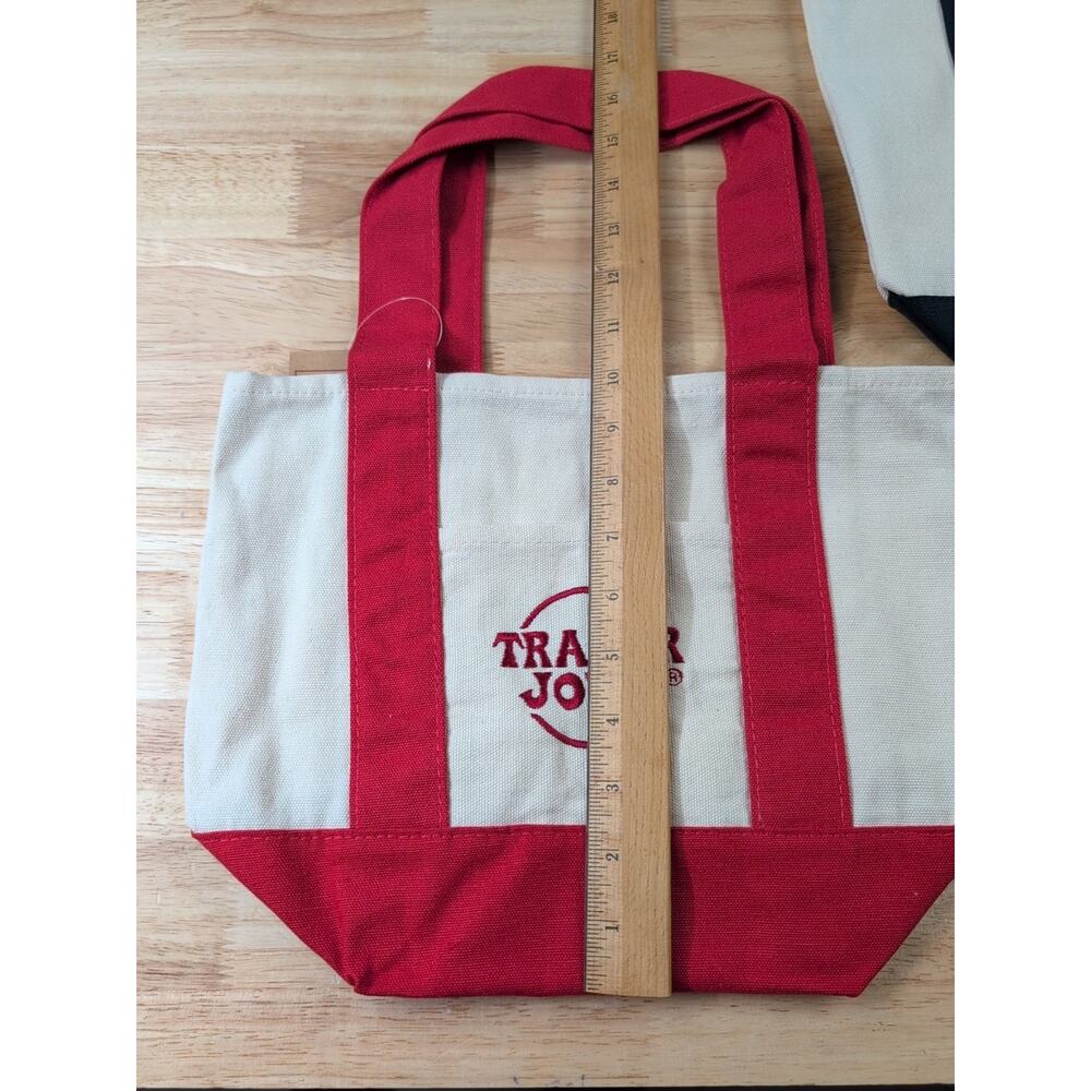 Lot Of 4 NEW Trader Joe’s Mini Canvas Reusable Tote Bags - All 4 Colors - - Picture 5 of 5